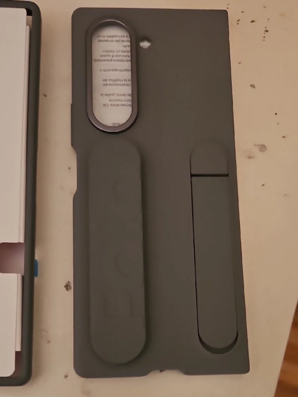 Samsung Galaxy Z Fold6 Silicone Case in Gray with Integrated Stand